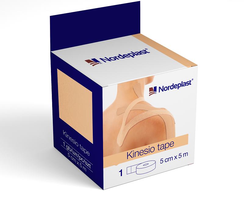 Пластир медичний Кінезіо тейп, 5 см х 5 м (тілесний)